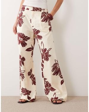 Mango – gerade geschnittene hose aus baumwollmix - Pink