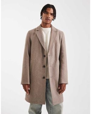Jack & Jones Wool Blend Overcoat - Brown