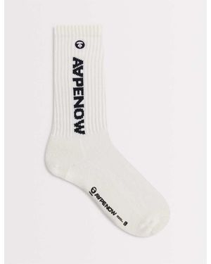 Aape By A Bathing Ape Aape By A Bathing Ape Logo Socks - White