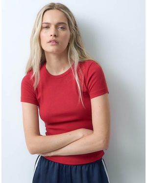 JJXX Camiseta Acanalada Roja-Rojo