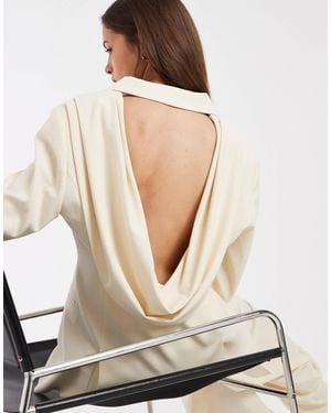 ASOS Cowl Back Blazer - Natural