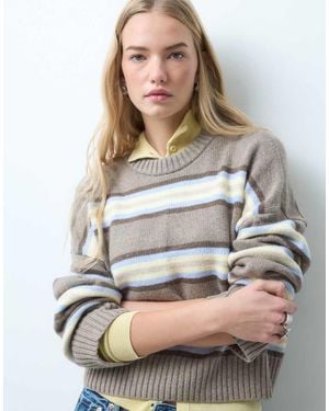 Hollister Knitted Crew Neck Jumper - Grey