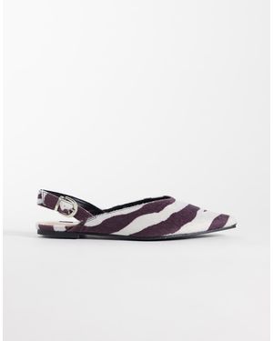 Public Desire Zapatos Planos Slingback Con Estampado De Cebra-Multi - Blanco