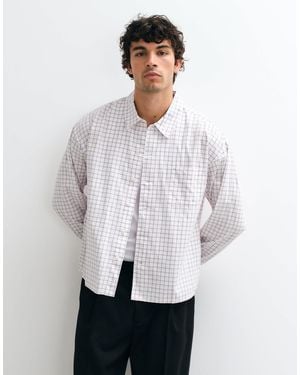 Jack & Jones Kariertes hemd mit langen ärmeln - Weiß