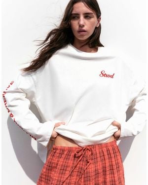 Pull&Bear Langarm-t-shirt - Weiß