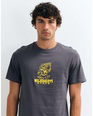 Only & Sons Regular-Fit T-Shirt Met Mississippi Footballprint - Blauw