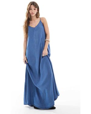 ONLY Denim Maxi Jurk - Blauw
