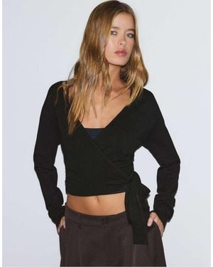 Stradivarius Wrap Cardigan - Black