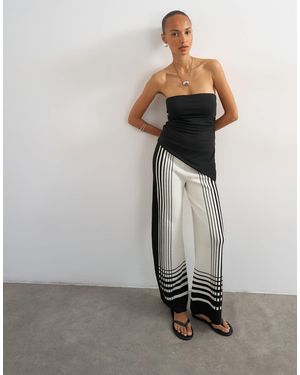 TOPSHOP Knitted Wide Leg Trouser - Gray