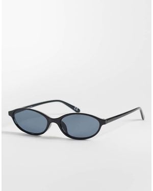 ASOS Slim Oval Sunglasses - Blue