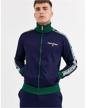 Polo Ralph Lauren Ralph Lauren Sport Capsule Logo Taping Full Zip Tricot Track Top - Blue