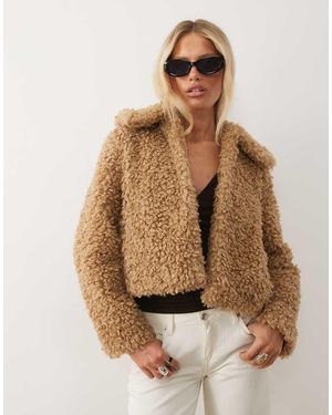 Calvin Klein Faux Fur Teddy Jacket - Brown
