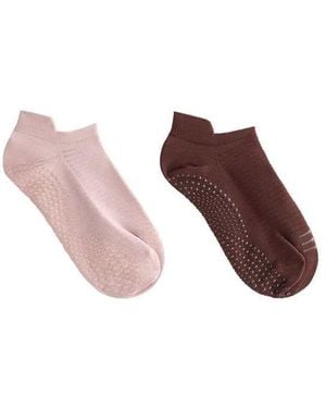 Oysho 2 Pairs Of Polyamide Blend Yoga And Pilates Trainer Socks - Pink