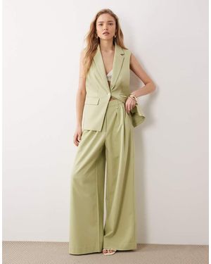Y.A.S Pantalones De Sastre Verde Invierno De Talle Alto De (Parte De Un Conjunto)