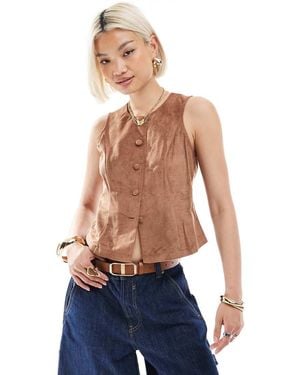 New Look Suedette Waistcoat - Blue
