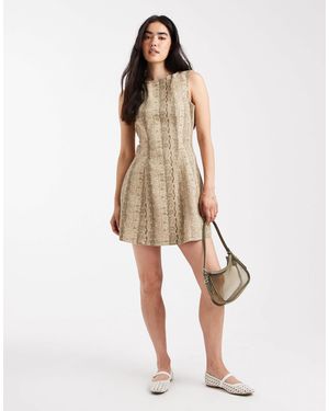 Pieces Sleeveless Denim Mini Dress - Natural