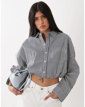 WeWoreWhat Bubble Button Up Poplin Shirt - Gray