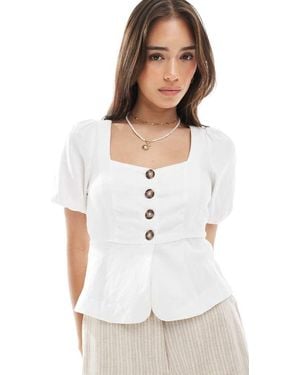 New Look Peplum Shell Top - White