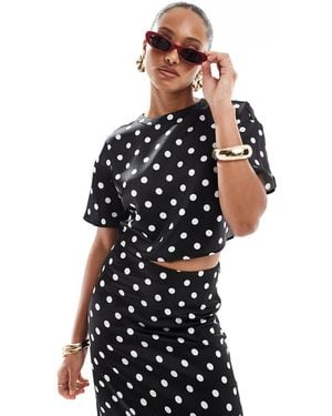 4th & Reckless Cropped Satin Top Co-ord - Multicolour