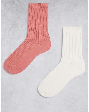 Cotton On 2 Pack Crew Socks - Pink