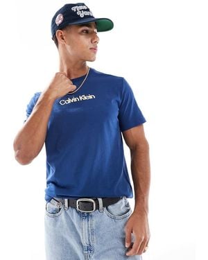 Calvin Klein Glitched Logo T-shirt - Blue