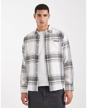 Parlez Chemise manches longues à carreaux avec logo - noir et blanc - Gris