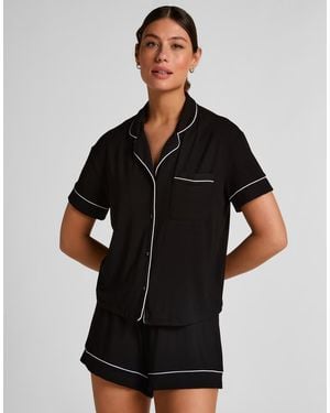 Hunkemöller Essential Jersey Short-Sleeved Jacket - Black