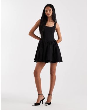 ONLY Vestido Corto Con Detalle De Corsé De - Negro