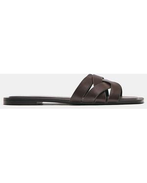 Pull&Bear Platte Sandalen Met Bandjes - Wit