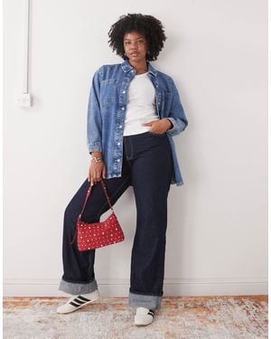 Noisy May Oversize Denim Shirt - Blue