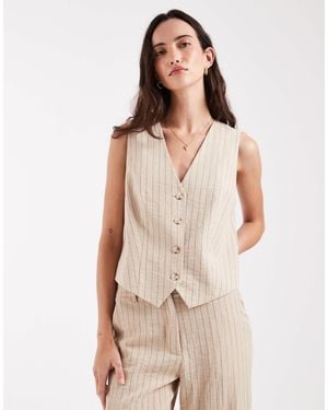 Object Mix & Match Tailoried Waistcoat Co-ord - Natural