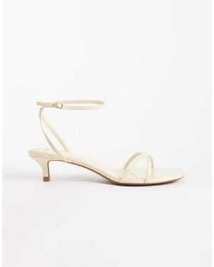 Mango Sandalen Met Bandjes En Kittenhak - Wit