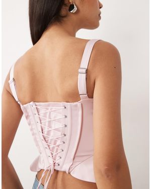 Oh Polly – hochwertiges korsett-oberteil aus satin - Pink