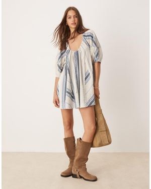 Free People Bop Around Romper - Natural