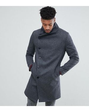 Religion Tall Coat With Asymmetric Buttons - Grey