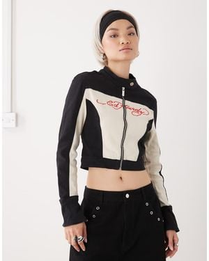 Ed Hardy Fitted Denim Jacket - Black