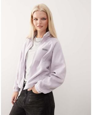 Columbia Polar Gris Holgado Con Cremallera Benton Springs De -Morado - Rosa