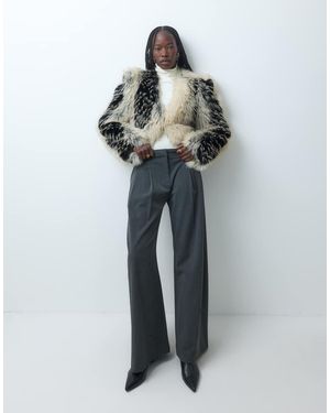 Weekday Geplooide Broek Met Wijde Pijpen - Grijs
