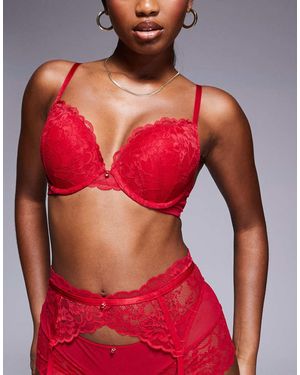 Ann Summers Sexy Lace Padded Boost Bra - Red