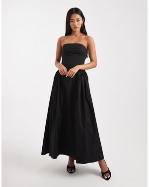 WeWoreWhat Vestido Semilargo Estructurado Sin Tirantes Con Diseño Estilo Corsé Y Cintura Baja De - Blanco
