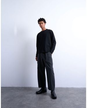 TOPMAN Canvas Barrel Cargo Trouser - Blue