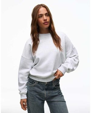 Bershka Round Neck Sweatshirt - Grey