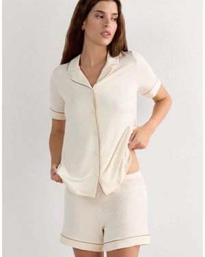 Intimissimi Modal Shorts With Contrasting Trim - White