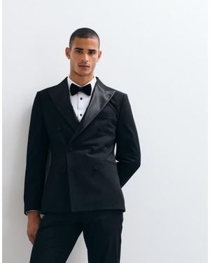 ASOS Slim Double Breasted Tuxedo Suit Jacket - Blue