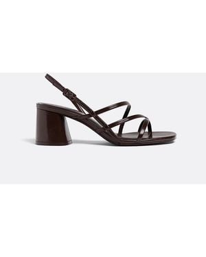 Stradivarius Wide Fit. Block Heeled Sandals - White