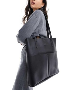 PASQ Two Pocket Tote Bag With Removable Pouch - Black