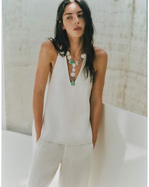 Pull&Bear Top All'Americana - Bianco
