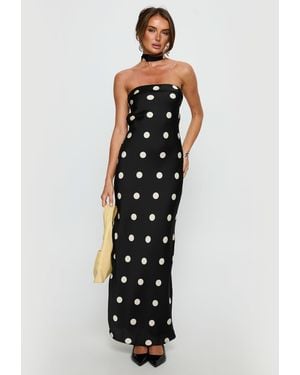 Princess Polly Madilaine Satin Bandeau Foldover Detail Scarf Maxi Dress - White