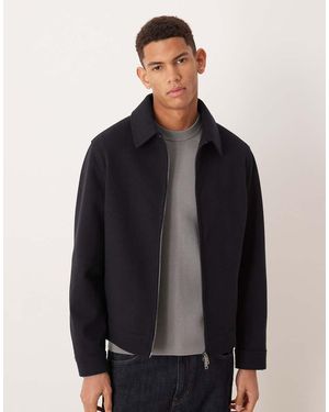 Mango Chaqueta Harrington Con Cremallera De - Negro