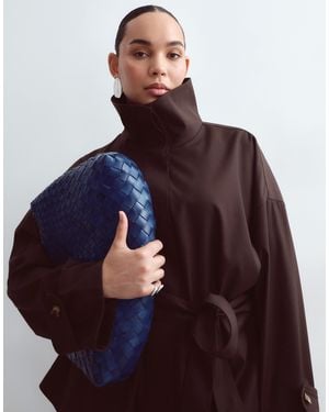 ARRANGE Curve Funnel Neck Belted Jacket Co-Ord - Brown